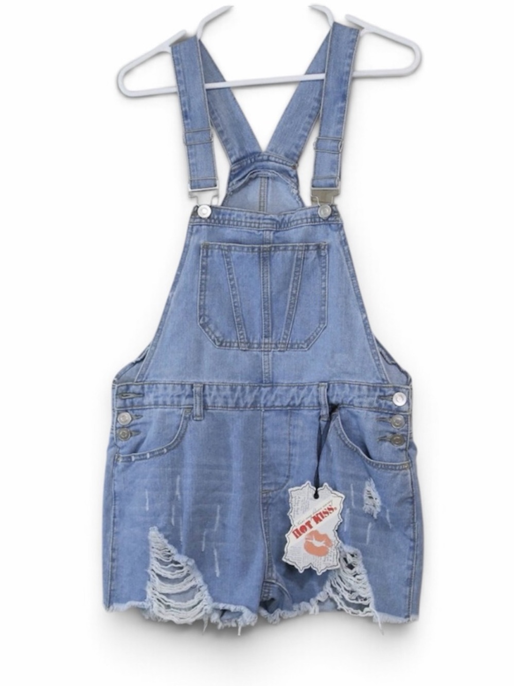 Hotkiss denim short overalls distressed 8